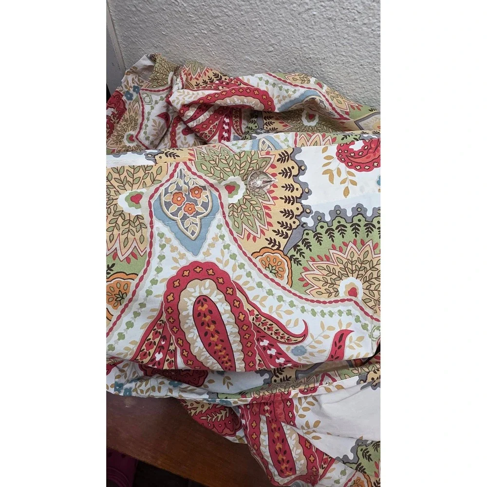 Pottery Barn Duvet Cover Full Queen Multicolor Paisley Cotton Bedding Boho